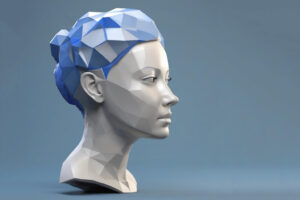 3D model ženskej hlavy pre 3D tlač
